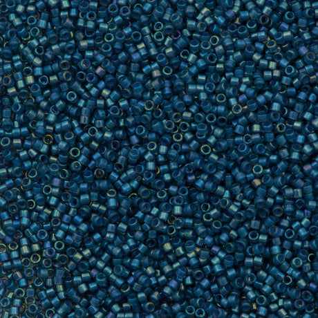 Miyuki Delica Seed Bead 11/0 Fancy Inside Dyed Teal Dark Blue 2-inch Tube DB2384