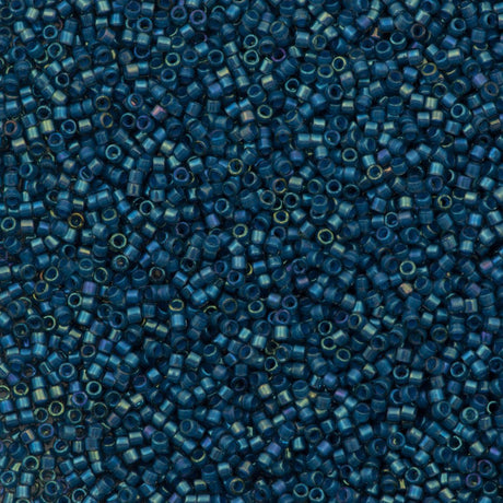 25g Miyuki Delica seed bead 11/0 Fancy Inside Dyed Teal Dark Blue DB2384