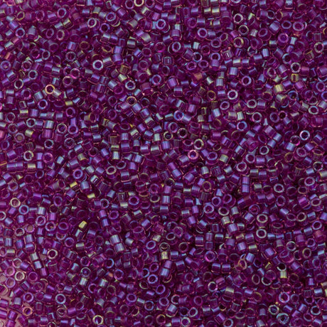 25g Miyuki Delica seed bead 11/0 Fancy Inside Dyed Magenta DB2389