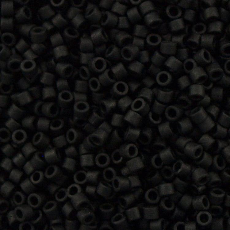 Miyuki Delica Seed Bead 11/0 Matte Black 2-inch Tube DB310