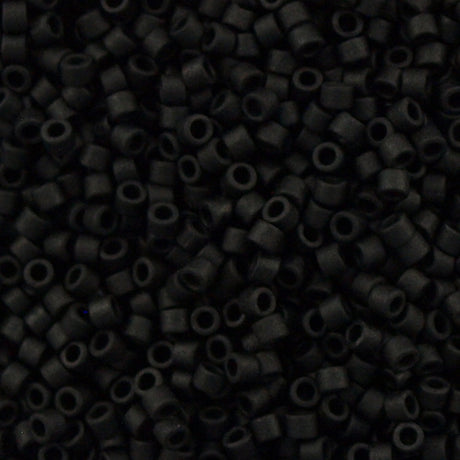 25g Miyuki Delica Seed Bead 11/0 Matte Black DB310