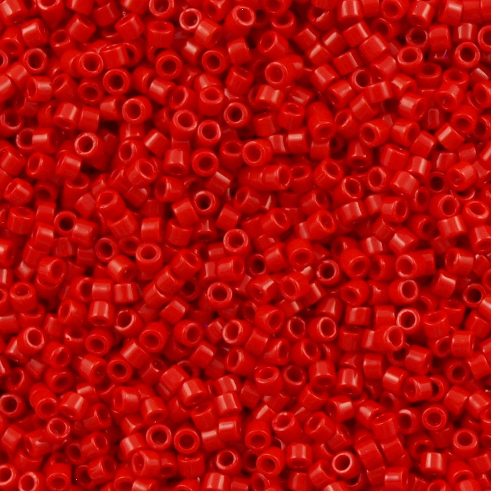 25g Miyuki Delica seed bead 11/0 Opaque Red DB723