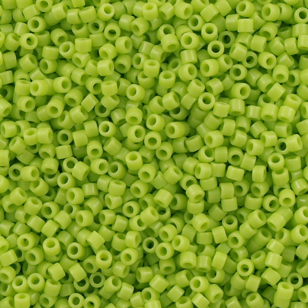 Miyuki Delica Seed Bead 15/0 Opaque Lime Green 2-inch Tube DBS733