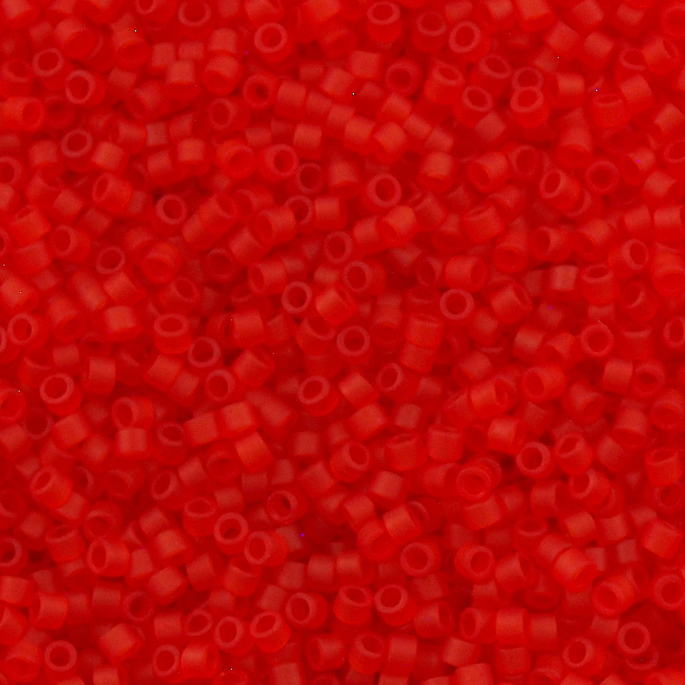 Miyuki Delica Seed Bead 11/0 Matte Transparent Red 2-inch Tube DB745