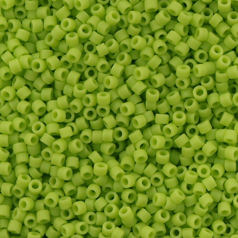 25g Miyuki Delica Seed Bead 11/0 Matte Opaque Lime DB763