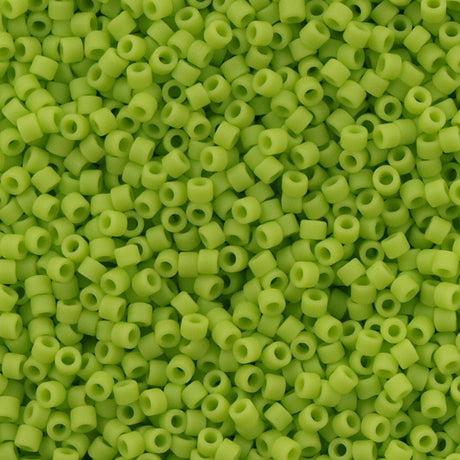 100g Miyuki Delica Seed Bead 11/0 Matte Opaque Lime DB763