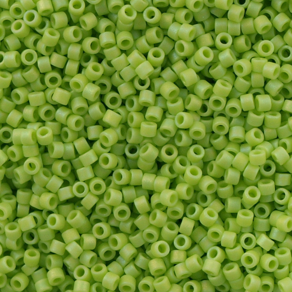 25g Miyuki Delica Seed Bead 11/0 Matte Opaque Lime AB DB876