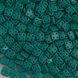 CzechMates 6mm Four Hole Quadratile Dark Turquoise Beads 15g (63150)