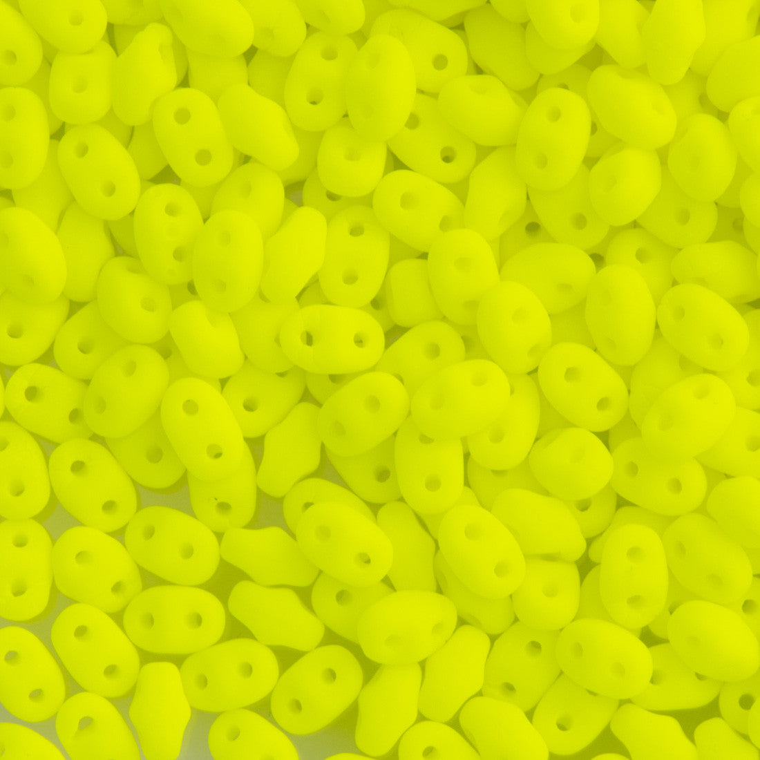 MiniDuo 2x4mm Two Hole Beads Neon Yellow 8g Tube (25121)