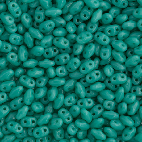 MiniDuo 2x4mm Two Hole Beads Opaque Turquoise 8g Tube (63130)