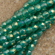 100 Czech Fire Polished 2mm Round Bead Atlantic Green Luster Iris (52060LR)