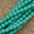 100 Czech Fire Polished 2mm Round Bead Matte Turquoise (63130M)