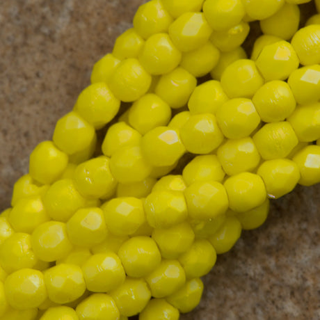 100 Czech Fire Polished 2mm Round Bead Matte Custard Luster Iris (83120MLR)