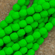 100 Czech Fire Polished 4mm Round Bead Neon Green (25124)