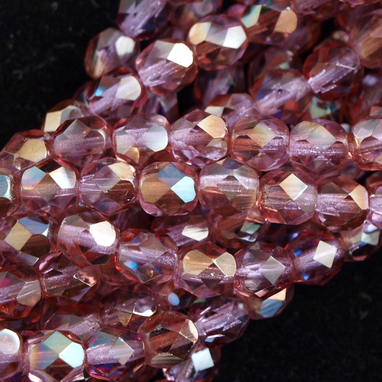 50 Czech Fire Polished 6mm Round Bead Alexandrite Celsian (20210Z)