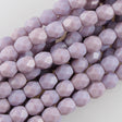 50 Czech Fire Polished 6mm Round Bead Light Coral Lavender (23010)