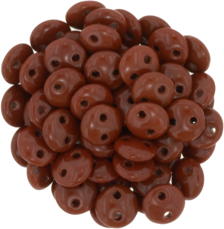 50 CzechMates 6mm Two Hole Lentil Umber Beads (13610)