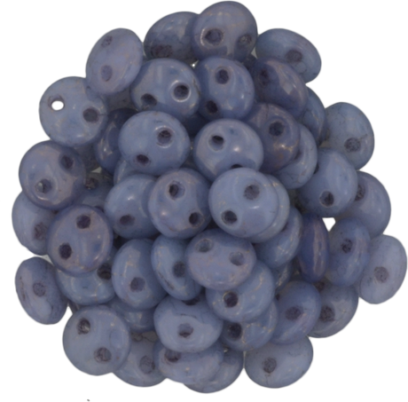 50 CzechMates 6mm Two Hole Lentil Milky Alexandrite Moon Dust Beads (22310MD)