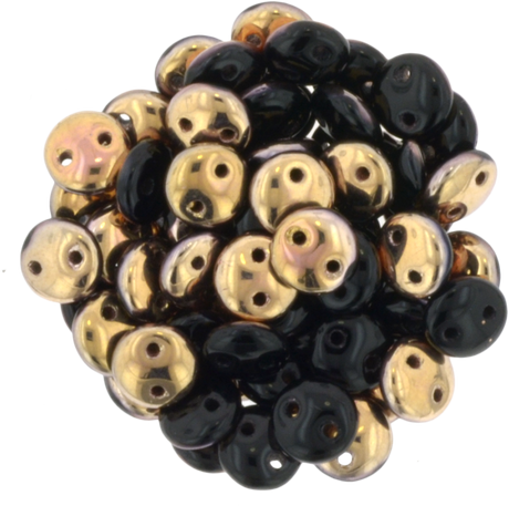 50 CzechMates 6mm Two Hole Lentil Jet Apollo Beads (23980A)