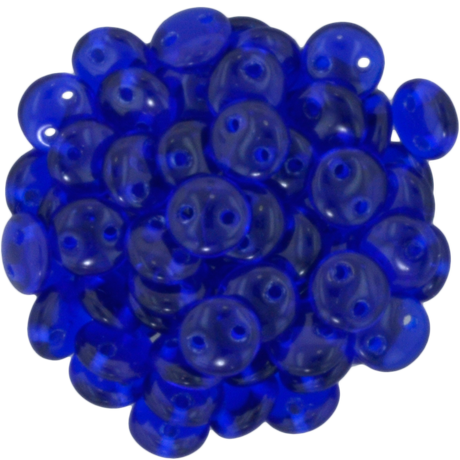 50 CzechMates 6mm Two Hole Lentil Cobalt Beads (30090)