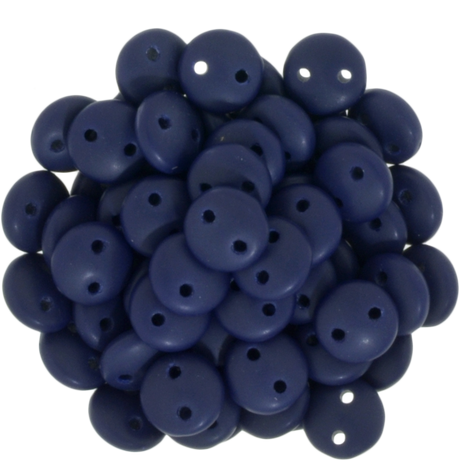 50 CzechMates 6mm Two Hole Lentil Matte Navy Beads (33410M)