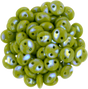 50 CzechMates 6mm Two Hole Lentil Opaque Olive Peacock Beads (53420PK)