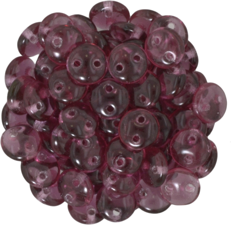 50 CzechMates 6mm Two Hole Lentil Fuchsia Beads (70350)