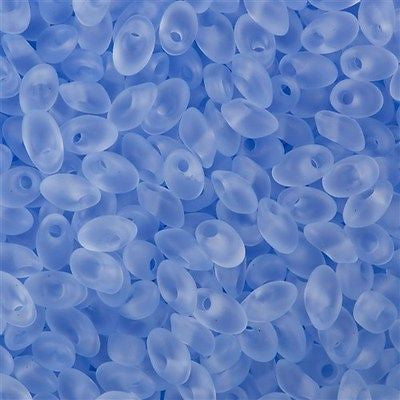 Miyuki Long Magatama Seed Bead Transparent Matte Light Sapphire 8g Tube (2105F)