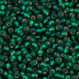 Miyuki Round Seed Bead 6/0 Matte Silver Lined Emerald 20g Tube (17F)