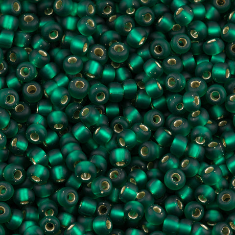 Miyuki Round Seed Bead 6/0 Silver Lined Green AB 20g Tube (1016)