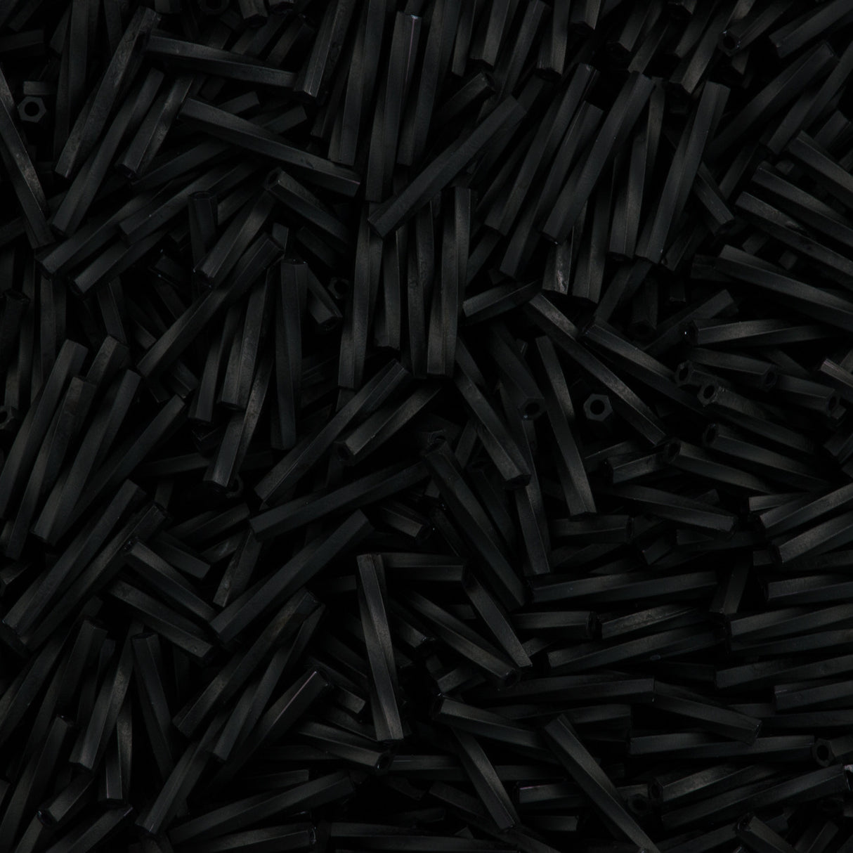 Miyuki 2x12mm Twisted Bugle Bead Opaque Matte Black 25g (401F)