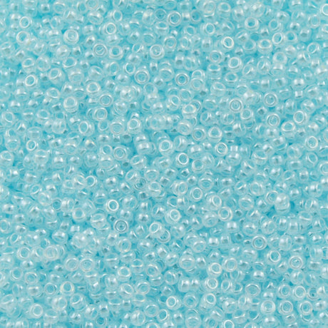 Miyuki Round Seed Bead 8/0 Light Aqua Ceylon 22g Tube (522)