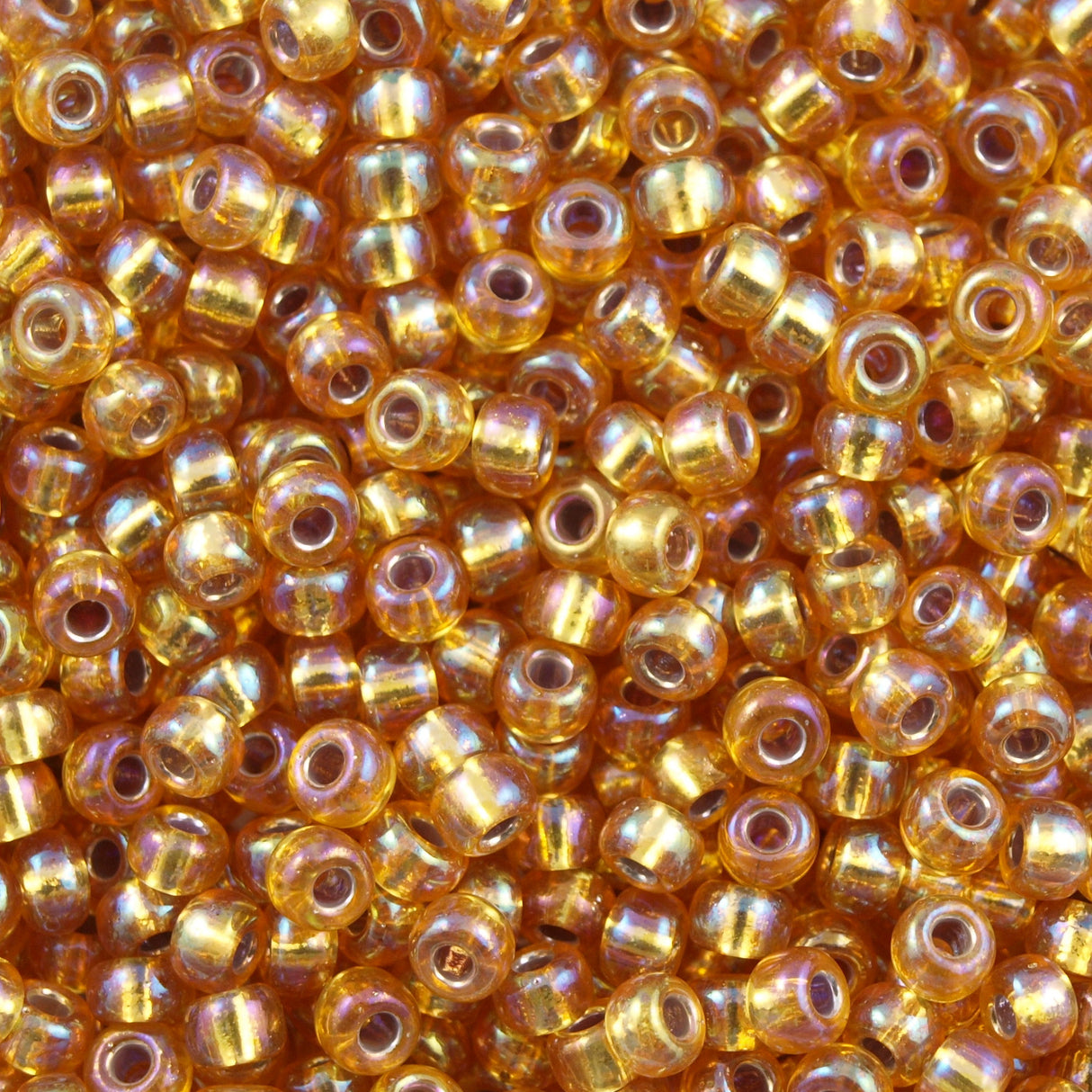 Miyuki Round Seed Bead 6/0 Silver Lined Dark Gold AB 20g Tube (1004)