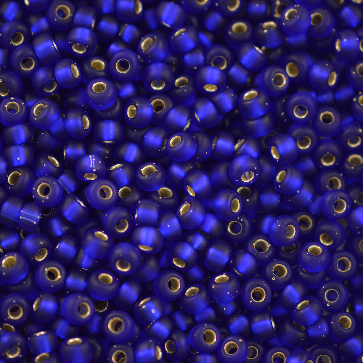 Miyuki Round Seed Bead 11/0 Matte Silver Lined Cobalt Blue 22g Tube (20F)