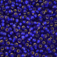 50g Miyuki Round Seed Bead 11/0 Matte Silver Lined Cobalt Blue (20F)