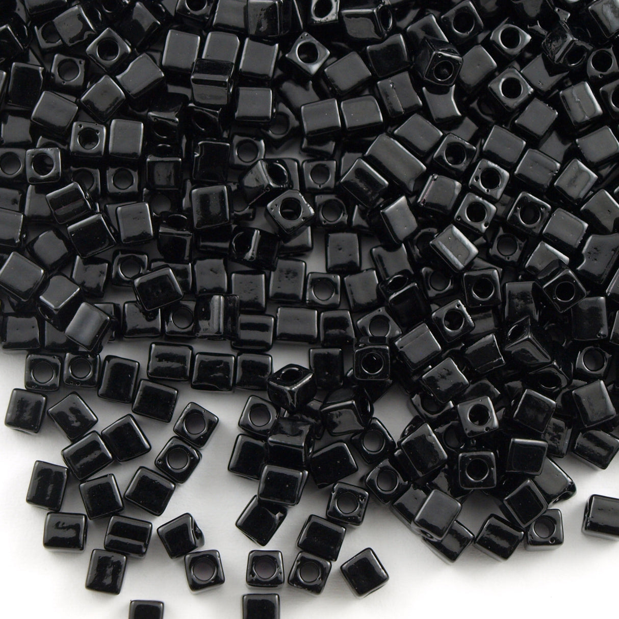 Miyuki 3mm Cube Seed Bead Opaque Black 10g (401)