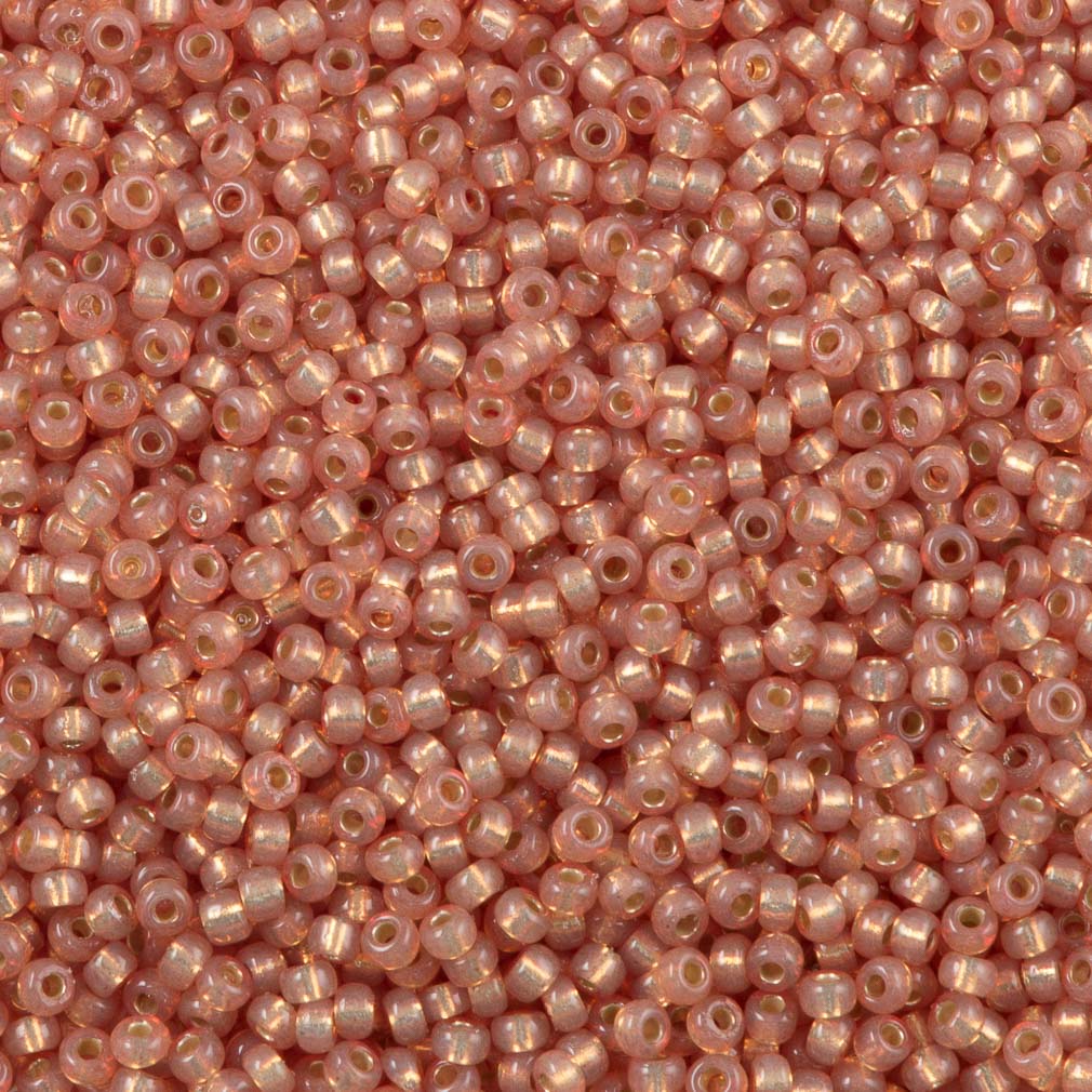 Miyuki Round Seed Bead 11/0 Duracoat Silver Lined Dyed Topaz Gold red tone