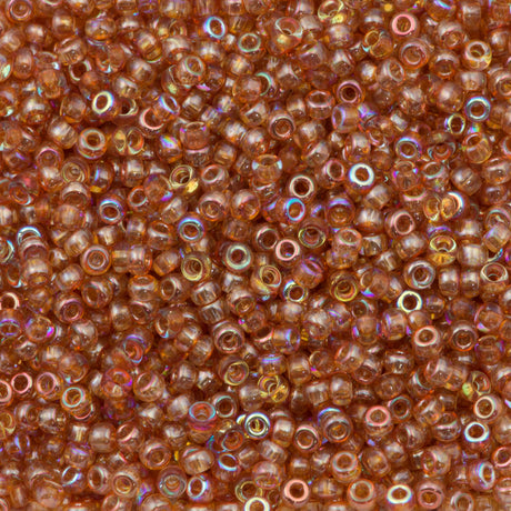 Miyuki Unions Round Seed Bead 11/0 Crystal Orange Rainbow 24g Tube (98535)