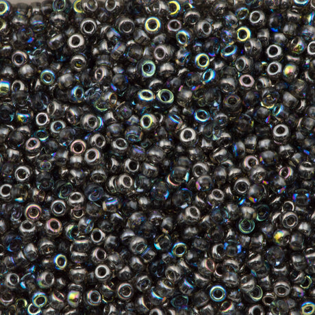 Miyuki Unions Round Seed Bead 11/0 Crystal Graphite Rainbow 24g Tube (98537)