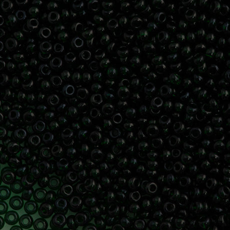 50g Czech Seed Bead 10/0 Transparent Dark Green (50150)