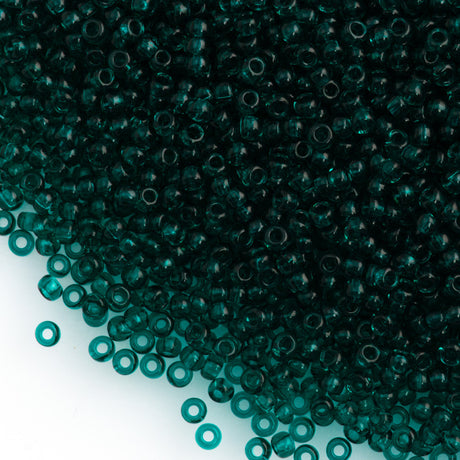 50g Czech Seed Bead 10/0 Transparent Emerald (50710)