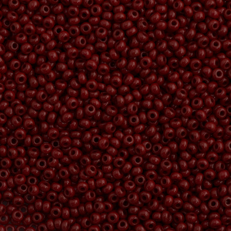 Czech Seed Bead 10/0 Opaque Dark Red 15g (93210)-dark