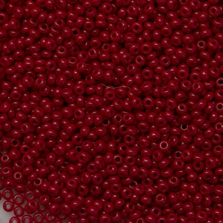 Czech Seed Bead 10/0 Opaque Dark Red 15g (93310) Red