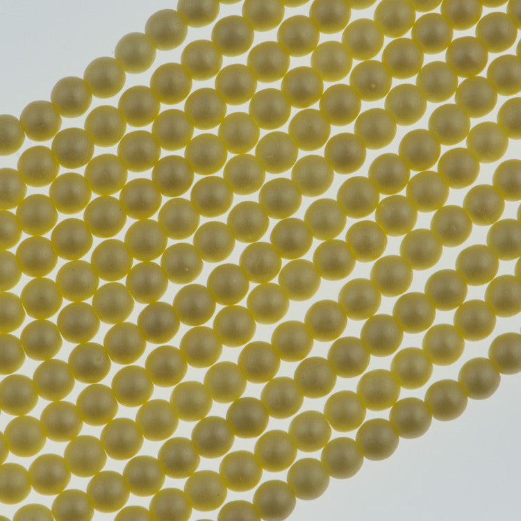 100 Czech 3mm Round Matte Cream Glass Pearl Beads