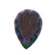 Dark Violet Blush Aura Carved Window Druzy Pear Shape Cabochon 25x18x7mm