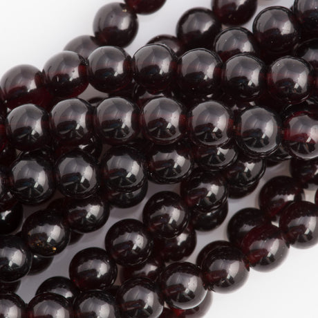 100 Czech 6mm Pressed Glass Round Beads Garnet (90110)