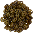 CzechMates 6mm Four Hole QuadraLentil French Beige Picasso Beads 15g (13070T)