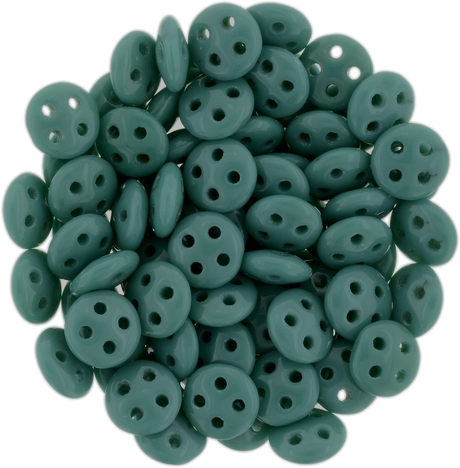 CzechMates 6mm Four Hole QuadraLentil Dark Turquoise Beads 15g (63150)