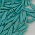 50 CzechMates 5x16mm Two Hole Dagger Opaque Turquoise Beads (63130)