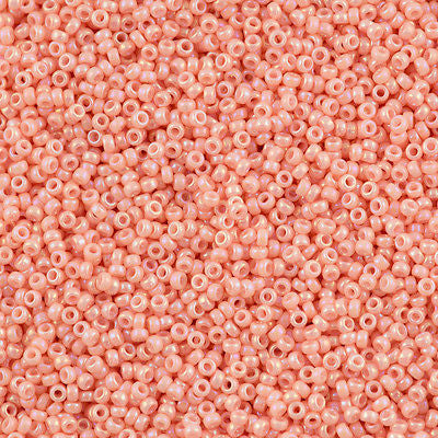 Miyuki Round Seed Bead 15/0 Opaque Salmon Luster 2-inch Tube (596)